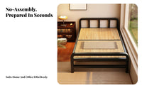 Foldable Design Folding Bed Frame Space-Saving Collapsible Bed Frame Portable Household Furniture Easy Assembly for Office Workers, Apartment Dwellers, Students, Home, Small Bedroom, Guest Room