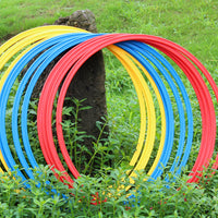 12 Pieces PP Material Football Agility Rings Red Blue Yellow 12 Pack Agility Rings Colored Set Football Training Hoop Indoor Outdoor Use for Sports Practice
