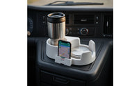 Two-compartmentSlot Car Kettle Base with Cup Holder Secure Vehicle Cup Holder Base Glossy Oversized for Truck Drivers