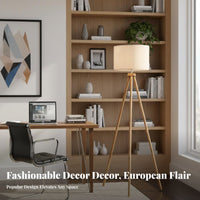 LED Compatible Nordic Design Floor Lamp Modern Design Nordic Design Lamp Foot Switch Control Indoor Lighting Natural Wood Texture for Interior Designers, Homeowners, Living Room, Bedroom, Apartment, Deactivate Ice