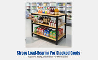 Supermarket Display Rack, Adjustable Metal Stand, Multitier Floor Shelf for Grocery, Beverage, Gift Box, Customizable