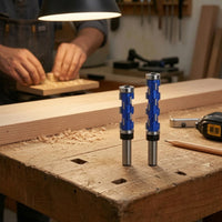 2 Pieces Spiral Trim Router Bit with Double Bearings Heavy-Duty Router Bit with Double Bearing Guide Tool for Woodworkers