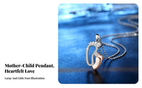 Big and Small Feet Pendant Necklace Sentimental Gift Mom and Baby Feet Necklace