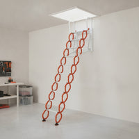 Wall-Attached Attic Ladder Space-Saving Attic Ladder with Handrails Anti-Slip Wall-Attached Loft Steps for Homeowners, Builders, Garage
