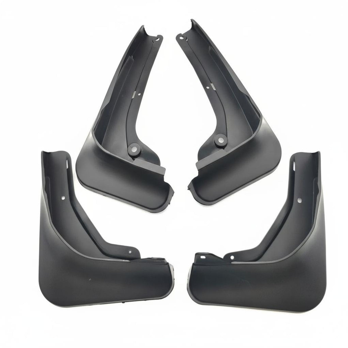 4 Pieces Matte Wheel Arch Mudguard Curved Black Mudguard Raised Edges Mud Flap Set Pre-Formed Holes