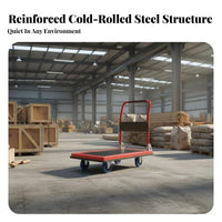 Portable Folding Platform Cart Space Saving Flatbed Hand Truck Quiet Wheels Foldable Push Cart Easy Maneuverability for Delivery Personnel, Warehouse Workers, Office Employees, Home, Workshop, Loading Dock, Garage