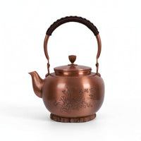 Copper Teapot Engraved Copper Kettle with Handle Vintage Kitchenware for Collectors