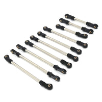 8 Pieces RC Car Tie Rod Kit Adjustable RC Link Rod Set for 1/10 R1001 R1002 R1003 Metal