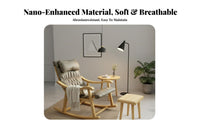 all-season Use Nordic Rocking Chair Thickly paddinged Upholstered Armchair High rearrest Lounge Seat Removable padding for Seniors, Parents, Readers, Living Room, Balcony, Bedroom, perusing nook-style space