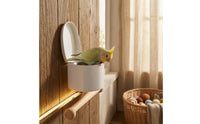 Compact Wall-Mounted Bird Perch Feeder Holder Toilet-Shaped Bird Feeder for Parrots, Small Birds
