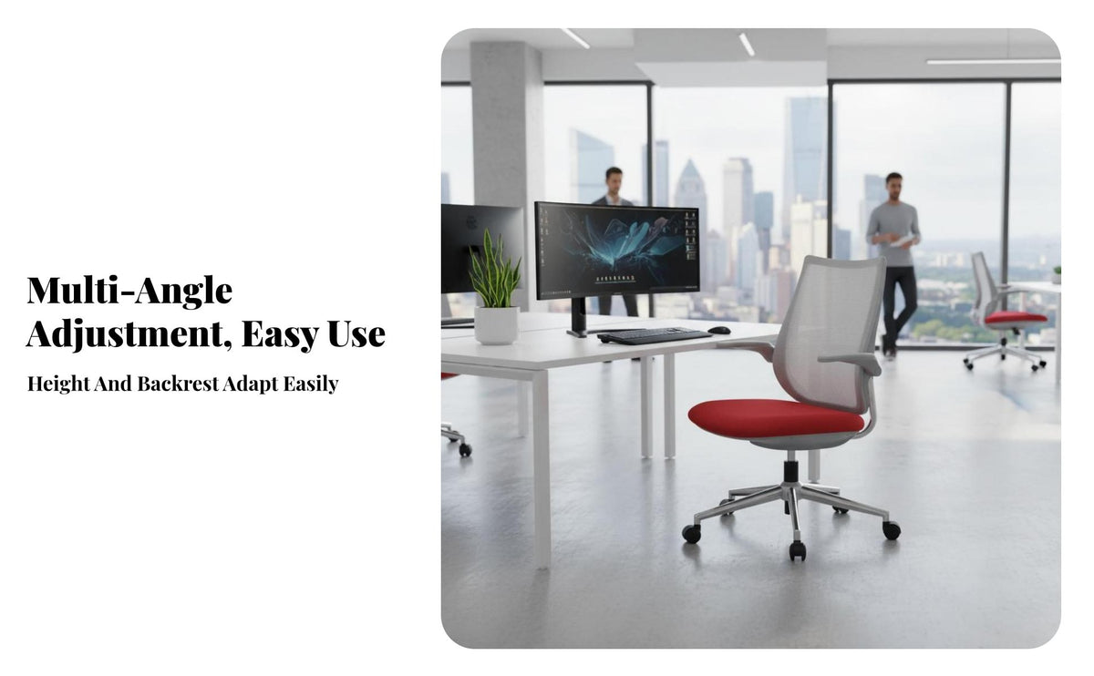 Modern Design Ergonomic Mesh Task Chair Adjustable Height Ergonomic Mesh Chair 360-Degree Swivel Office Furniture Effortless Rolling Casters for Students, Distant Workers, Dormitory, Study Room, Bedroom