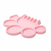 silicone Paint Tray Palette Brush Holder Easy to Child-Friendly Art Palette Paw Print Mixing Tray for Beginners