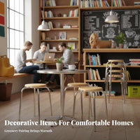 Space-Saving Stackable Round Seat adaptable Round stackable Stool Sturdy Construction Home Furnishing Portable for Families, Adults, Students, Dining Room, Kitchen, Office, Classroom