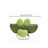 Peas in Pod Soft Toy Embroidered Pea Character Stuffed Toy Cute Design