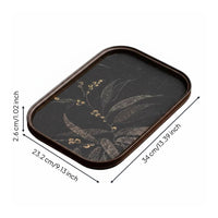 Chinese Style Tea Serving Tray warps Resistant Storage Tray Vintage Design Tableware Serving Platter for Living Room