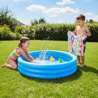 Triple-Loop Inflatable Pool Multi-Functional Triple-Loop Kiddie Pool Easy to Inflate Inflatable Ball Play Area for Young Children, Infants, Outdoor
