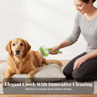 Push Button Release Self-Cleaning Pet Brush High-Density Rotating Head Cat Comb Skin-Friendly Pins for Cats, Dogs, Home, Indoor