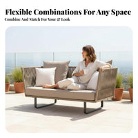Waterresistant 4-Piece Woven Lounge set Weather-withstandant Garden Conversation Set Comfortable paddings Patio Seating Group Leisure elegant design for guest accommodation Managers, Homeowners, Sunroom, Balcony, Backyard, waterfront area