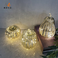 Halloween Pumpkin Lantern Glass LED Decoration
