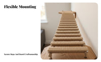 Claw Grinding Sisal Rope Cat Bridge Multi-Functional Sisal Cat Scratcher Ladder Encourages Natural Instincts Pet Climbing Toy Easy Installation for Cats, Kittens, Small Pets, On Walls, Living Room, Indoors