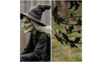 Witch Wind Whirligig Stunning Garden Wind Whirligig with Stake Garden Stake Decoration Double-Tier Yard Art Metal for Patio