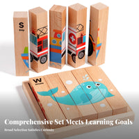 Wooden Picture Puzzle Printed Graphics Wood Picture-Building Blocks Children's Toy