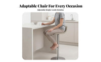 Modern Minimalist Design Adjustable rotating Stool with supportrest Integrated Footrest Adjustable Pedestal Stool with Low supportrest Wide Stable Base Counter Chair Padded Seat for home residents, Adults, Home Bar, Kitchen Island, Pub, Dining Room