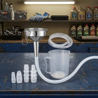 Stainless Steel Funnel Kit Graduated Automotive Tool Hooked Hanger