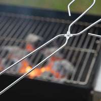 Briquette Tongs Heat Resistant Heavy Duty Briquette Tongs Metal Barbecue Tool for Outdoor, Camping, Fireplace