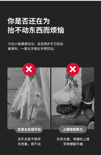 买菜车小拉车轻便老人购物手拉车拉杆车家用静音小推车便捷小拖车 中款-折叠不锈钢架-轴承PU轮-口红