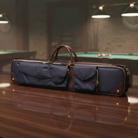Zipper Closure 7 Hole Cue Bag Portable 7 Slot Cue Case Shoulder Strap Pool Stick Case Padded Protection for Travel, Tournament