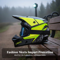 3 Pieces Full Face Motocross Helmet Removable Visor Downhill Mountain Bike Helmet Washable Liner Impact-Resistant Headwear for Teens, Outdoor