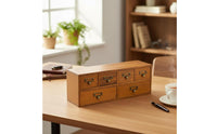 Wooden Desktop Organizer Large Capacity Multi-Drawer Storage Box Wooden Library Card Catalog No Assembly Required for Study Room