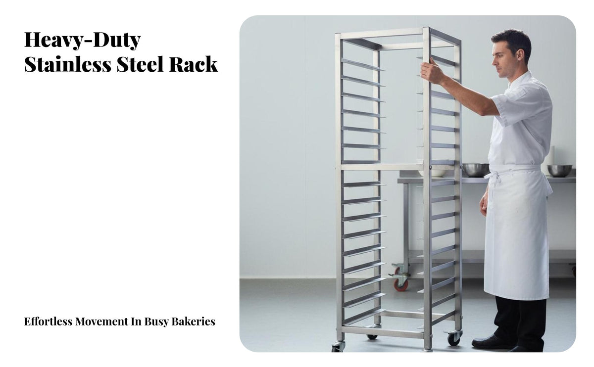 Commercial Pastry Cart Rust-Verify Rolling Bun Pan Rack Rust Verify Stainless Steel Tray Rack for Caterers, Home Cooks, Hotel, Cafeteria