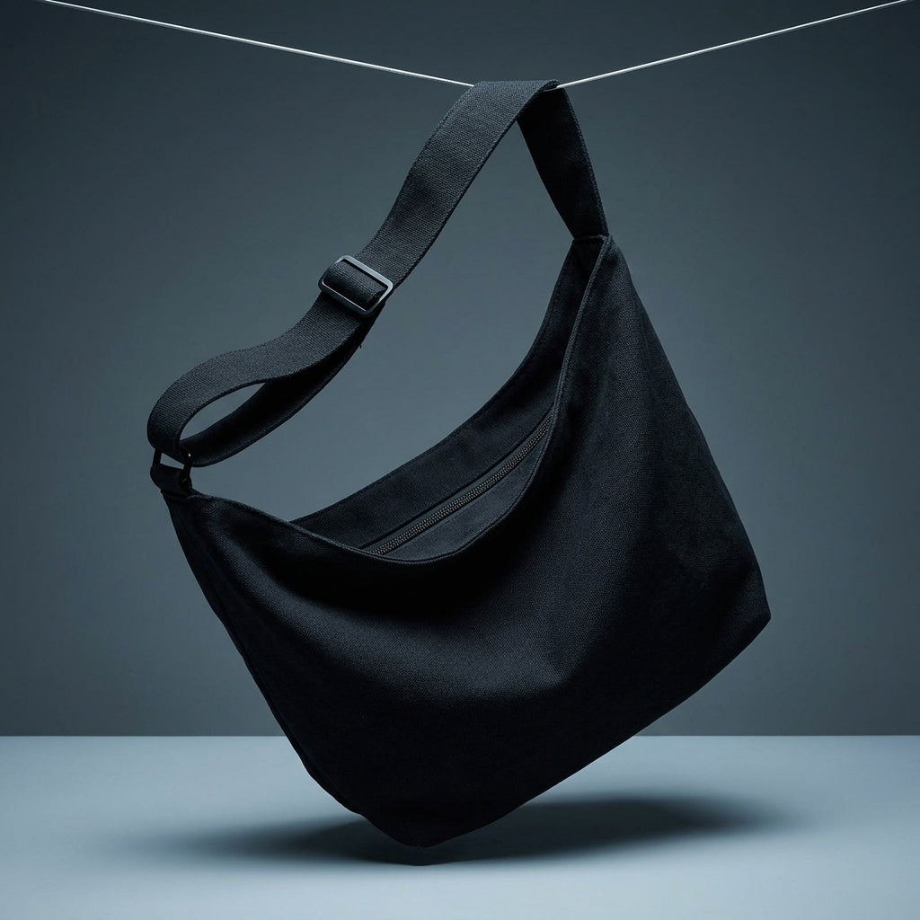 Canvas Tote Bag and Crossbody Bag for Men and Women, Soft Canvas Bag Shopping Bag with Shoulder Strap, Vertical Bag with Zip, Travel Style Bag