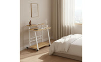 Modern Minimalist Design Rolling Bedside Desk Space Saving Mobile Computer Desk Multi-Functional Mobile Computer Cart Stable Structure for Students, Bedroom, Dorm Room