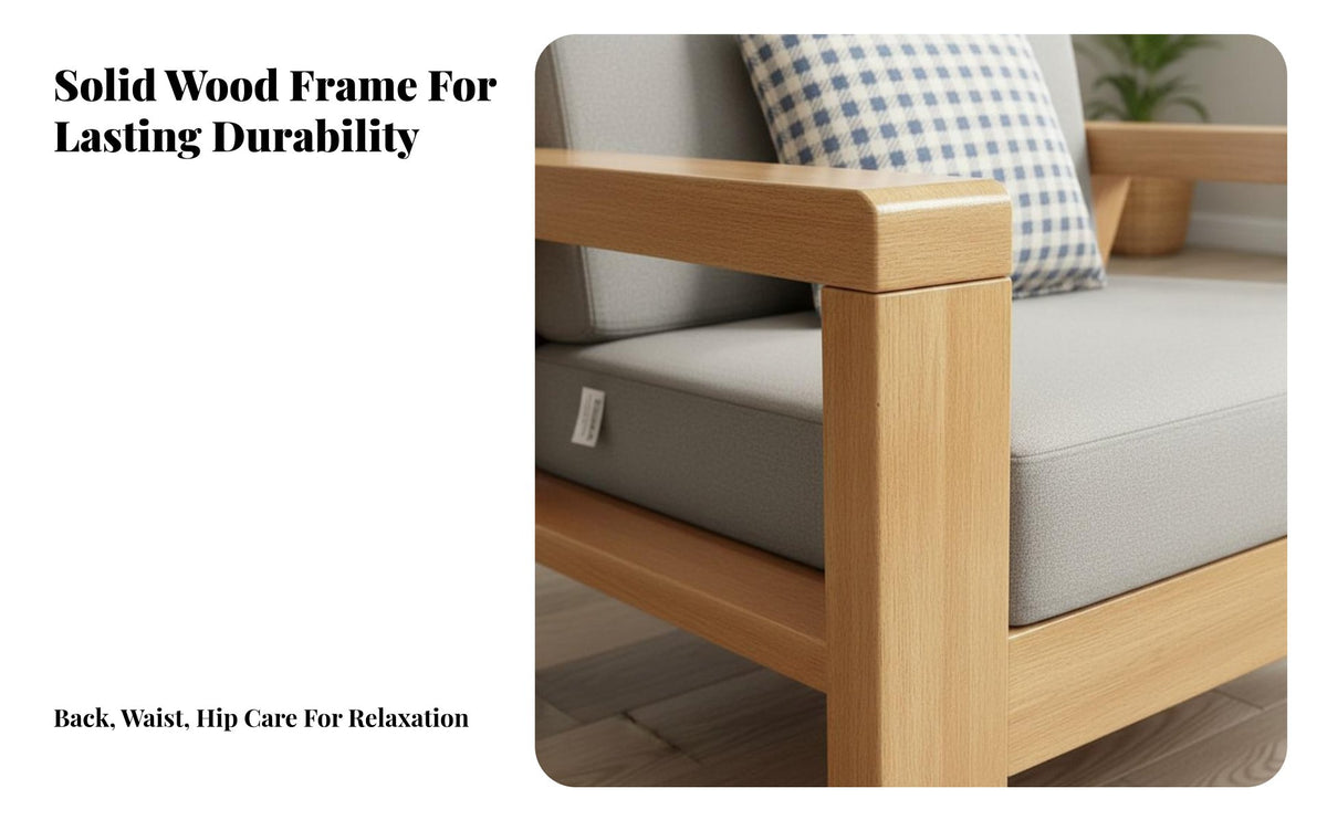 Solid Wood Frame Sofa Removable and Washable Covers Textile Sofa Bed High-Resilience Foam Cushions L Shaped Convertible Couch for Families, Hosts
