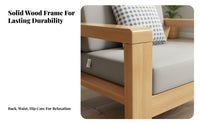 Solid Wood Frame Sofa Removable and Washable Covers Textile Sofa Bed High-Resilience Foam Cushions L Shaped Convertible Couch for Families, Hosts