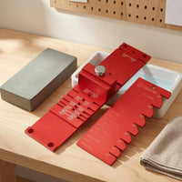 Knurled Knobs Plane Blade Sharpening Jig Adjustable Carving Tool Sharpening Guide Metal Carving Tool Honing Jig Honeycomb Surface