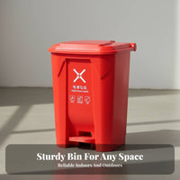 Waste Sorting Bin Long-Lasting Foot Pedal Trash Can Step-on Garbage Bin Thickened Material Step on Trash Can Odor Protection