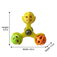 Interactive Rotating Wheel Parrot Enclosure Sphere with 3 Sphere Cluster, PETG Material Rotating Toy for Cockatiels, Budgie Entertainment