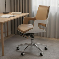 Mobile Office Chair with Arms Height Adjustable Modern Computer Chair Minimalist Style for Conference Room