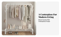 Rolling Clothes Rack Multifunctional Portable Garment Rack Space Saving Standing Clothing Stand with Shelf for Families, Bedroom, Living Room