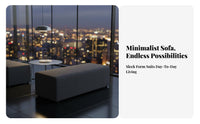 Minimalist Aesthetic Upholstered Seating Block Modular Design Frameless Block Couch Stain-Resistant Reception Sofa Supportive Cushioning for Business Owners, Interior Designers, Office Managers, Retail Shop, Waiting Room, Lounge Area, Small Areas