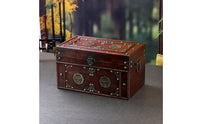 Vintage Chinese Design Storage Box Distressed Finish Traditional Wedding Dowry Trunk Vintage Wooden Box Perfect Gift