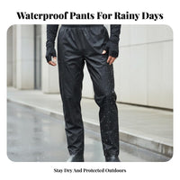 Biking Rain Trousers Double Layer Design Breathable Waterproof Pants Windproof Unisex Rain Pants for Cyclists, Commuters, Commuting, Camping, Fishing
