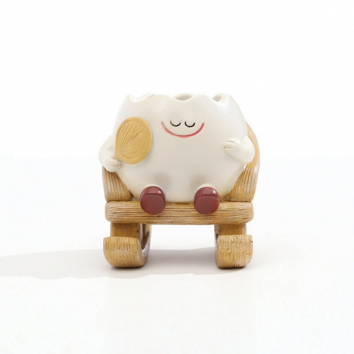 Cute Planter with Rocking Chair Base Whimsical Rocking Chair Planter Playful Succulent Pot Happy for Office, Shelf