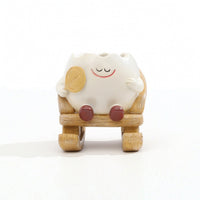 Cute Planter with Rocking Chair Base Whimsical Rocking Chair Planter Playful Succulent Pot Happy for Office, Shelf