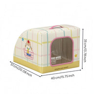 Mesh Door Pet House Pastel Grid Cooling Pet Bed Private Den-Like Space for Indoor