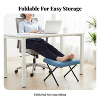 Collapsible Padded Leg Rest Space-Saving Footstool adaptable for Home Users